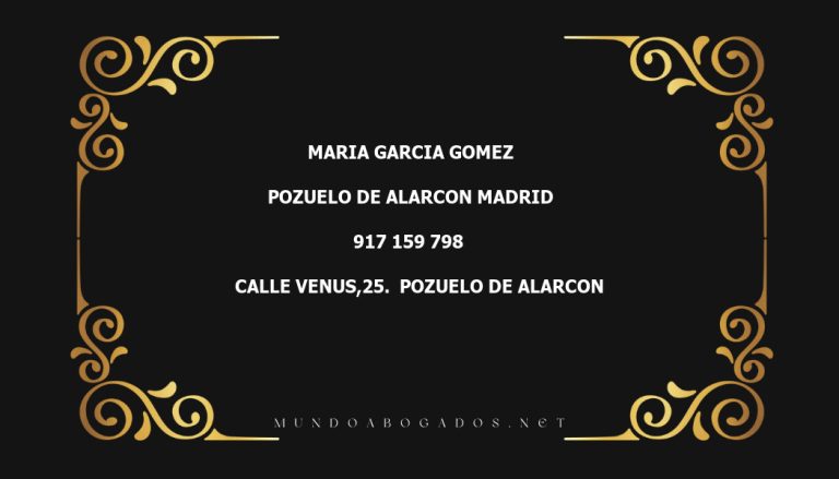 abogado Maria Garcia Gomez en la localidad de Pozuelo de Alarcon