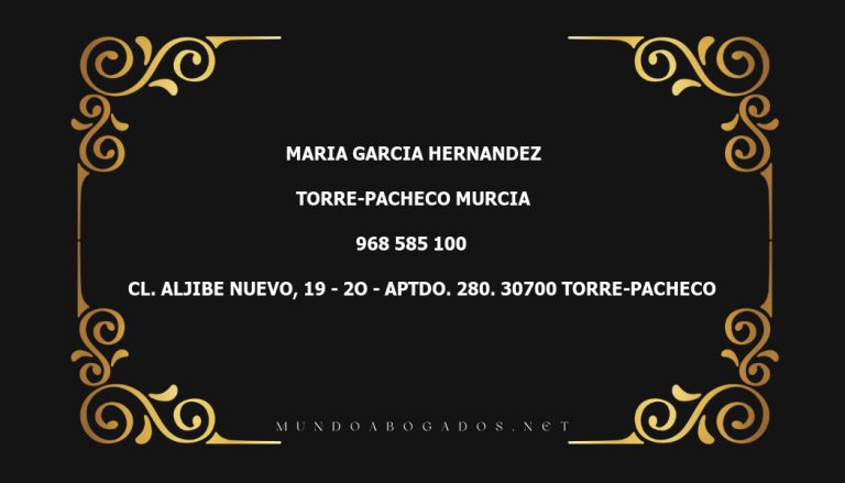 abogado Maria Garcia Hernandez en la localidad de Torre-Pacheco