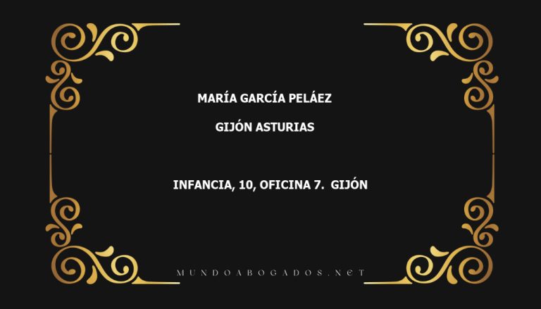 abogado María García Peláez en la localidad de Gijón