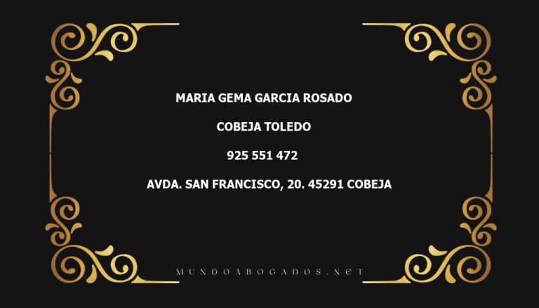 abogado Maria Gema Garcia Rosado en la localidad de Cobeja