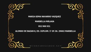 abogado Maria Gema Navarro Vazquez en la localidad de Marbella