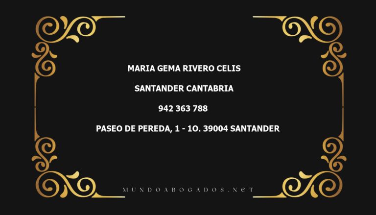 abogado Maria Gema Rivero Celis en la localidad de Santander