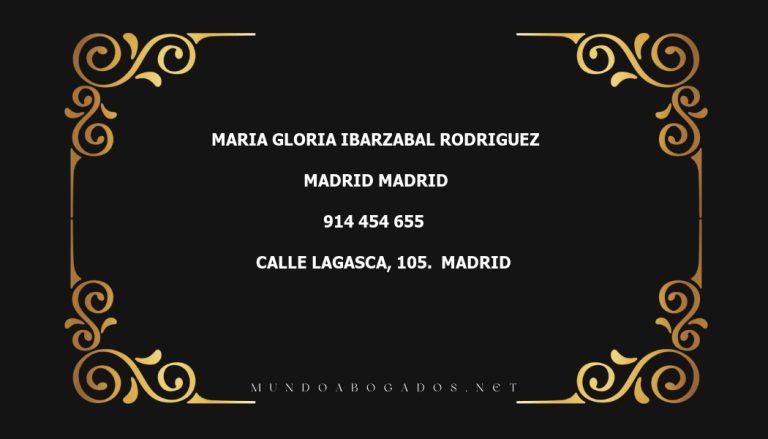 abogado Maria Gloria Ibarzabal Rodriguez en la localidad de Madrid