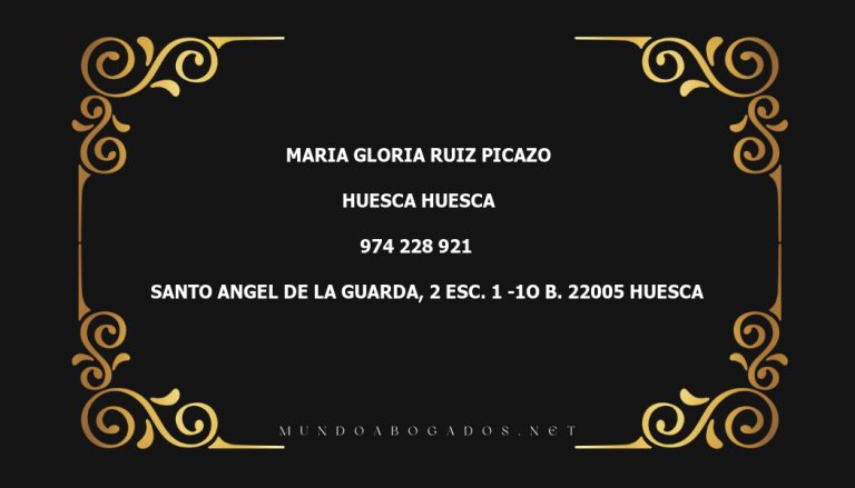 abogado Maria Gloria Ruiz Picazo en la localidad de Huesca