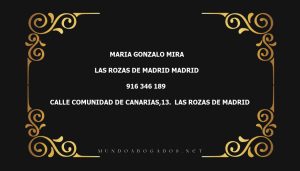 abogado Maria Gonzalo Mira en la localidad de Las Rozas de Madrid