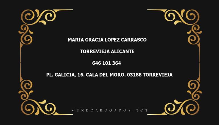 abogado Maria Gracia Lopez Carrasco en la localidad de Torrevieja