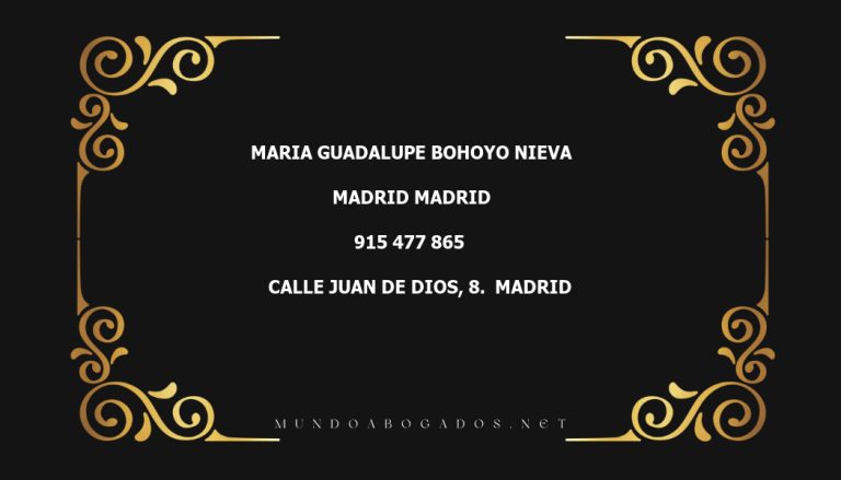 abogado Maria Guadalupe Bohoyo Nieva en la localidad de Madrid