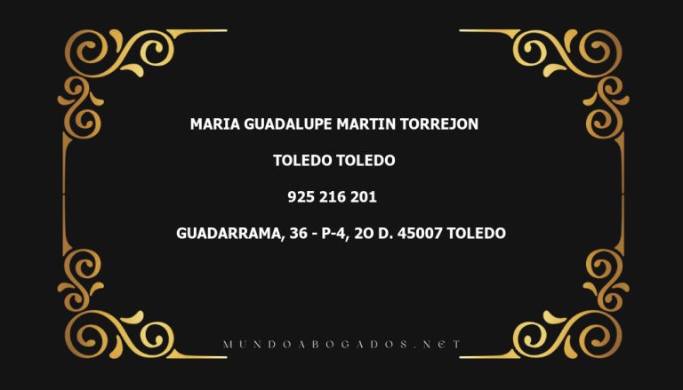 abogado Maria Guadalupe Martin Torrejon en la localidad de Toledo