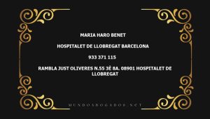 abogado Maria Haro Benet en la localidad de Hospitalet de Llobregat