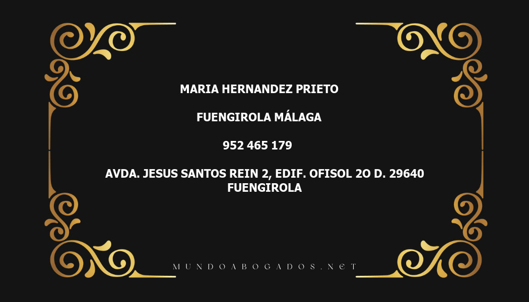 abogado Maria Hernandez Prieto en la localidad de Fuengirola