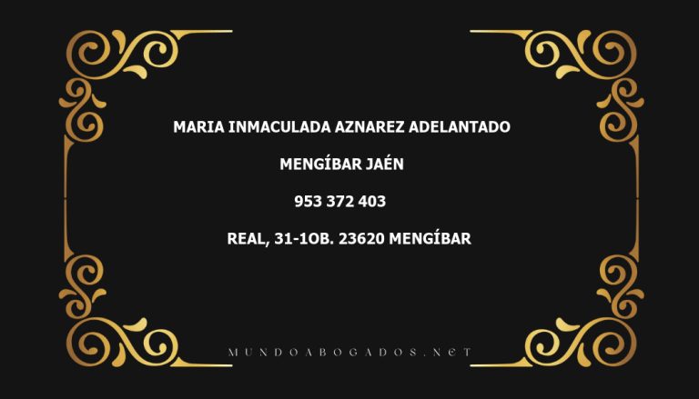 abogado Maria Inmaculada Aznarez Adelantado en la localidad de Mengíbar