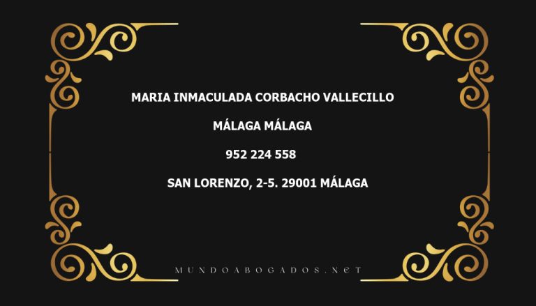 abogado Maria Inmaculada Corbacho Vallecillo en la localidad de Málaga