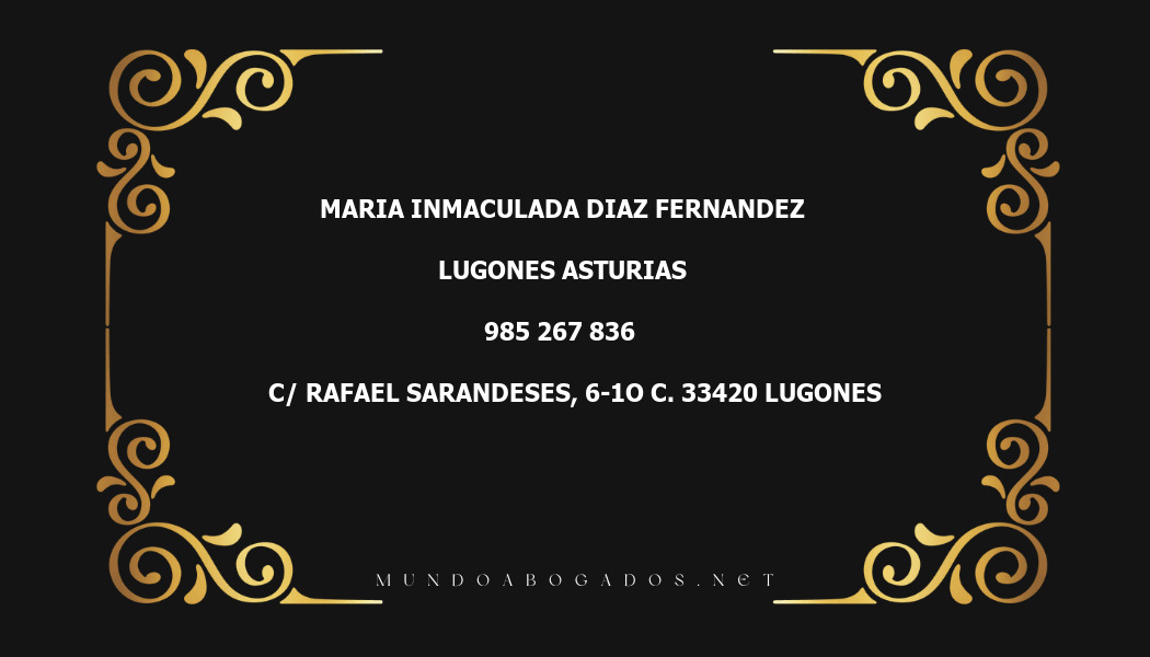 abogado Maria Inmaculada Diaz Fernandez en la localidad de Lugones