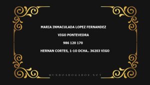 abogado Maria Inmaculada Lopez Fernandez en la localidad de Vigo