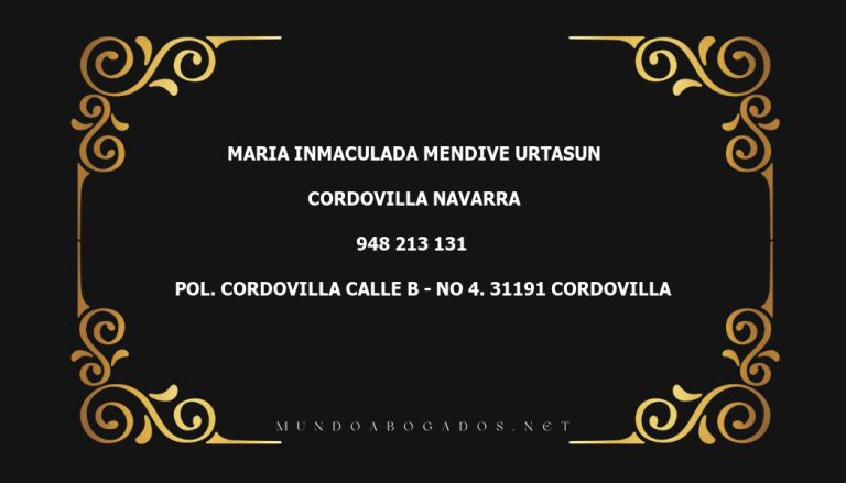 abogado Maria Inmaculada Mendive Urtasun en la localidad de Cordovilla