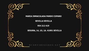 abogado Maria Inmaculada Pando Copano en la localidad de Sevilla