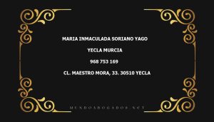 abogado Maria Inmaculada Soriano Yago en la localidad de Yecla