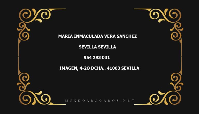 abogado Maria Inmaculada Vera Sanchez en la localidad de Sevilla