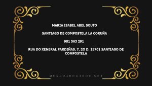 abogado Maria Isabel Abel Souto en la localidad de Santiago de Compostela