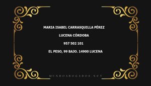 abogado Maria Isabel Carrasquilla Pérez en la localidad de Lucena