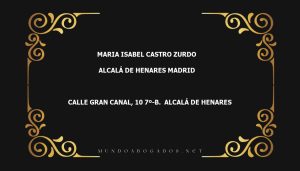 abogado Maria Isabel Castro Zurdo en la localidad de Alcalá de Henares