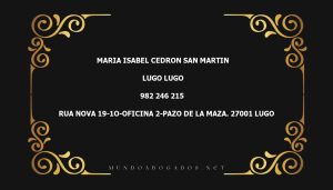 abogado Maria Isabel Cedron San Martin en la localidad de Lugo