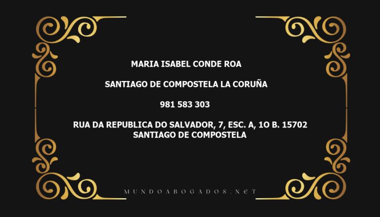 abogado Maria Isabel Conde Roa en la localidad de Santiago de Compostela