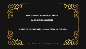 abogado Maria Isabel Fernandez Pérez en la localidad de La Coruña