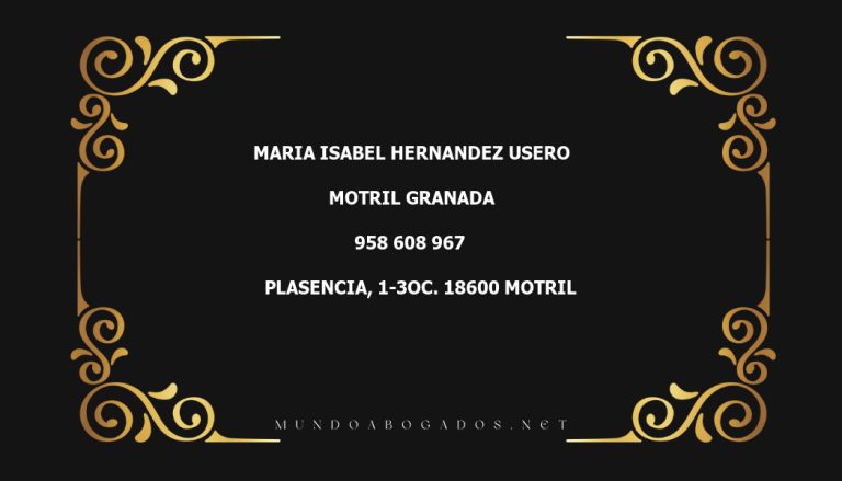 abogado Maria Isabel Hernandez Usero en la localidad de Motril