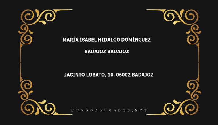 abogado María Isabel Hidalgo Domínguez en la localidad de Badajoz