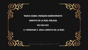 abogado Maria Isabel Marquez Barrionuevo en la localidad de Arroyo de la Miel