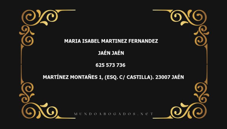 abogado Maria Isabel Martinez Fernandez en la localidad de Jaén