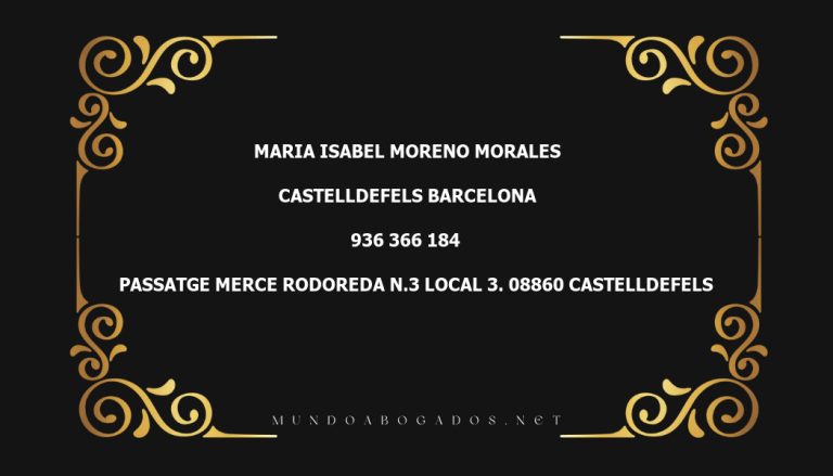 abogado Maria Isabel Moreno Morales en la localidad de Castelldefels