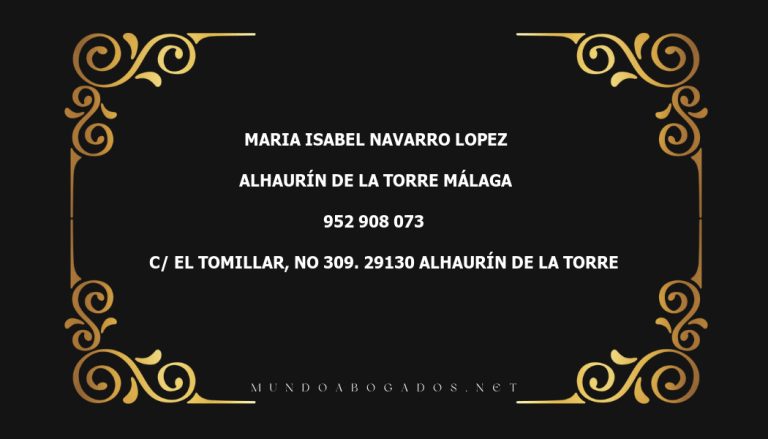 abogado Maria Isabel Navarro Lopez en la localidad de Alhaurín de la Torre