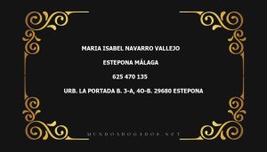 abogado Maria Isabel Navarro Vallejo en la localidad de Estepona