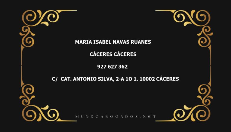 abogado Maria Isabel Navas Ruanes en la localidad de Cáceres