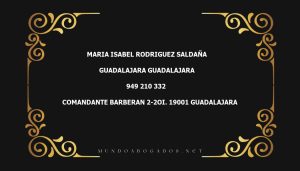 abogado Maria Isabel Rodriguez Saldaña en la localidad de Guadalajara