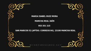 abogado Maria Isabel Ruiz Mora en la localidad de Mancha Real