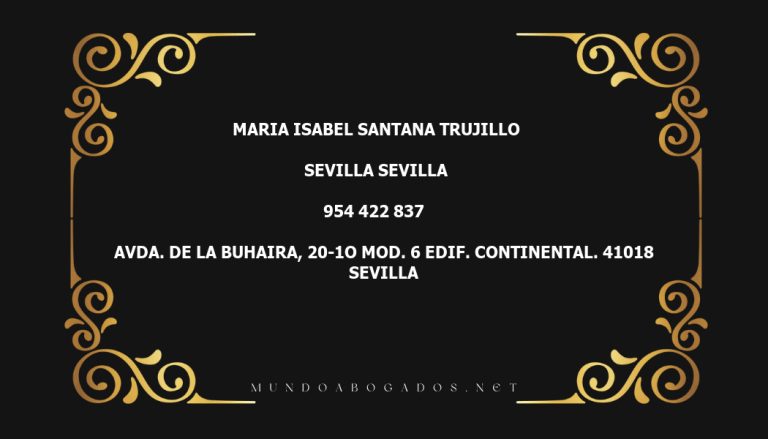 abogado Maria Isabel Santana Trujillo en la localidad de Sevilla