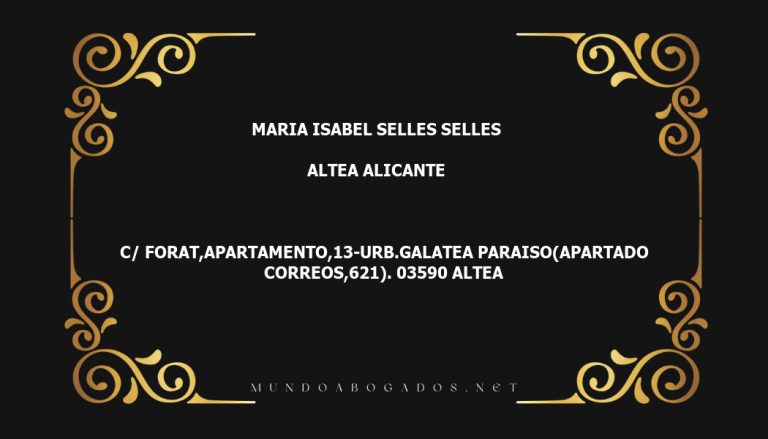 abogado Maria Isabel Selles Selles en la localidad de Altea