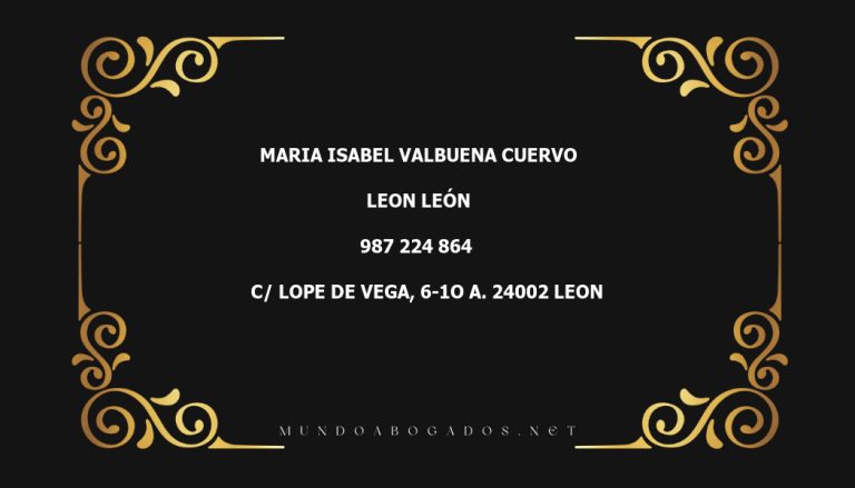 abogado Maria Isabel Valbuena Cuervo en la localidad de Leon