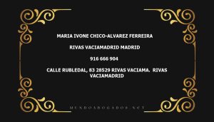 abogado Maria Ivone Chico-Alvarez Ferreira en la localidad de Rivas Vaciamadrid