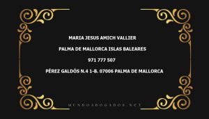 abogado Maria Jesus Amich Vallier en la localidad de Palma de Mallorca