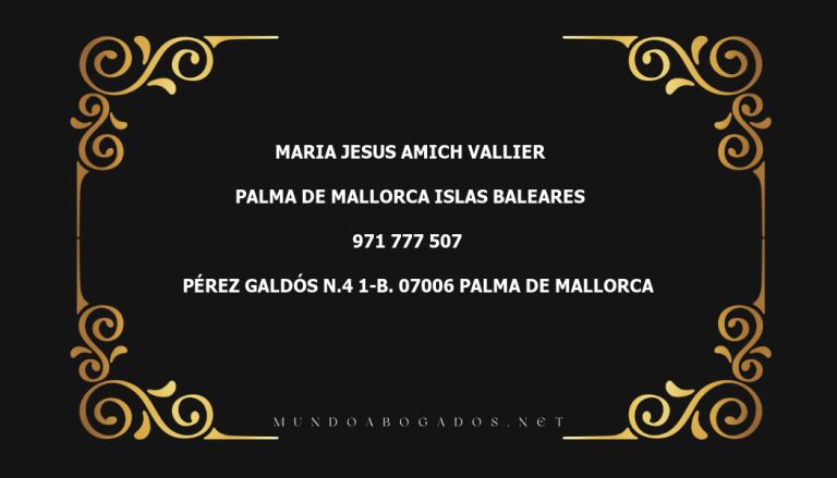 abogado Maria Jesus Amich Vallier en la localidad de Palma de Mallorca