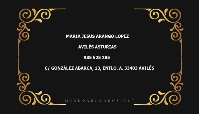 abogado Maria Jesus Arango Lopez en la localidad de Avilés