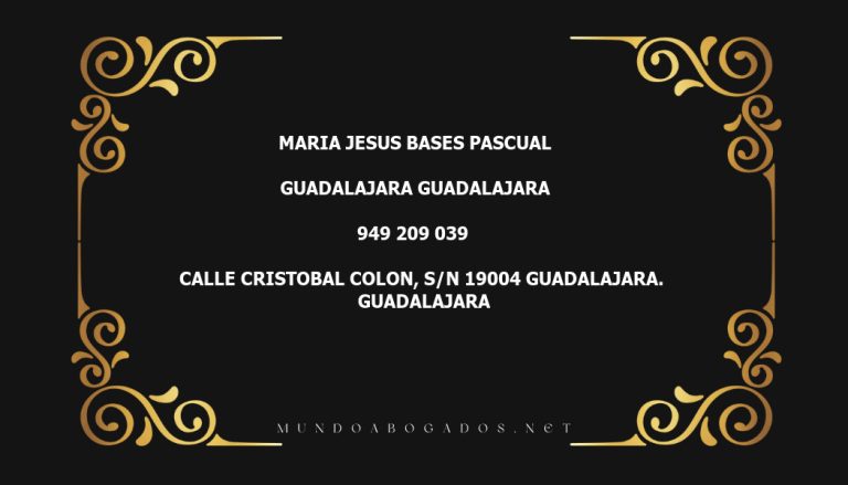 abogado Maria Jesus Bases Pascual en la localidad de Guadalajara