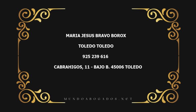 abogado Maria Jesus Bravo Borox en la localidad de Toledo