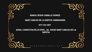 abogado Maria Jesus Caballe Gomez en la localidad de Sant carles de la Rápita