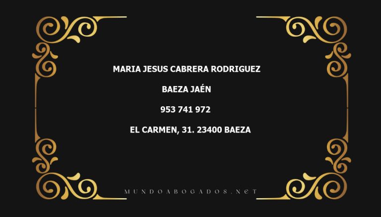 abogado Maria Jesus Cabrera Rodriguez en la localidad de Baeza