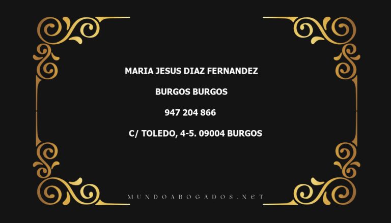 abogado Maria Jesus Diaz Fernandez en la localidad de Burgos